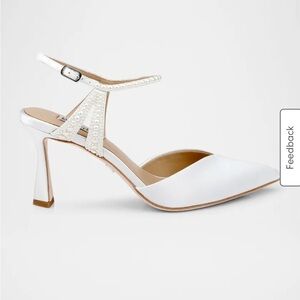 Badgley Mischka White Pearl Embellished Heels (bridal)